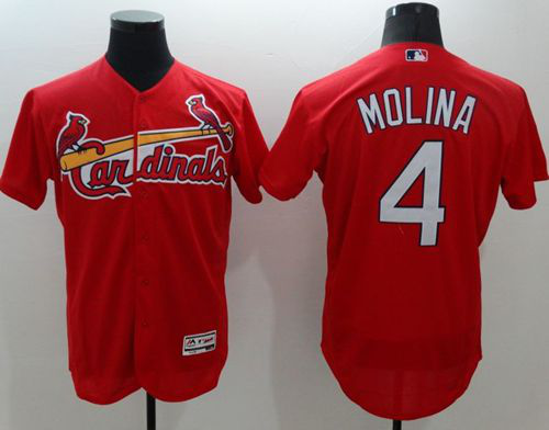 St. Louis Cardinals #4 Yadier Molina Red Flexbase Collection Stitched MLB Jersey