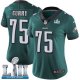 Women's Nike NFL Philadelphia Eagles #75 Vinny Curry Limited Home Midnight Green Vapor Untouchable Super Bowl LII Jersey