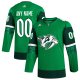 Men's Nashville Predators  adidas Kelly Green St. Patrick's Day Custom Jersey