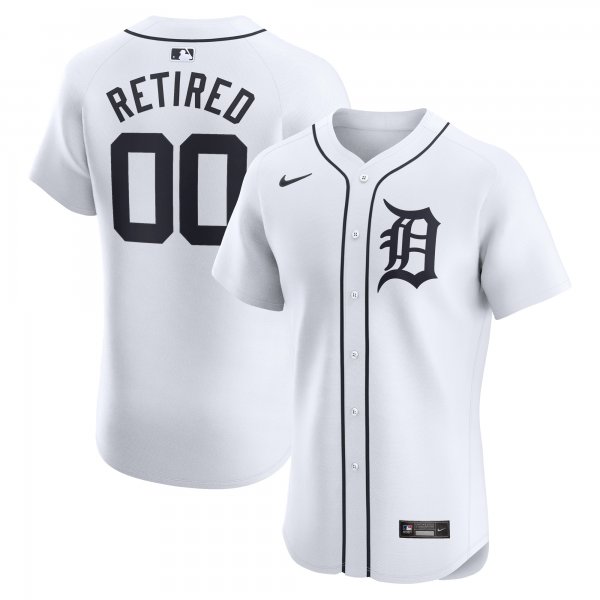 Men's Detroit Tigers Nike White Home Elite Pick-A-Player Retired Roster Jersey