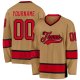 Custom Old Gold Red-Black Hockey Jersey