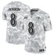 Men's Baltimore Ravens #8 Lamar Jackson Nike Arctic Camo 2024 Salute to Service Limited Jersey