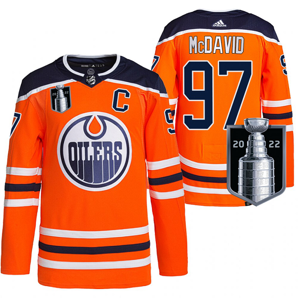 Men's Edmonton Oilers Connor McDavid 2022 Stanley Cup Playoffs #97 Orange Primegreen Jersey