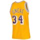 Men's Los Angeles Lakers Shaquille O'Neal Mitchell & Ness Gold 1996/97 Hardwood Classics Swingman Jersey