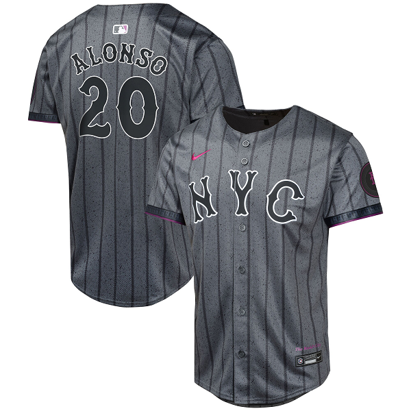 Youth New York Mets #20 Pete Alonso Nike Graphite 2024 City Connect Limited Player Jersey