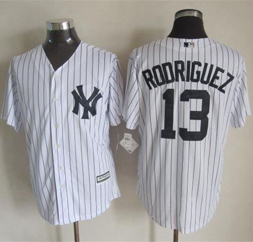 New York Yankees #13 Alex Rodriguez New White Strip Cool Base Stitched MLB Jersey