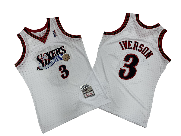 Men's Philadelphia 76ers #3 Allen Iverson 2003-04 Royal Mitchell and Ness Red NBA Jersey