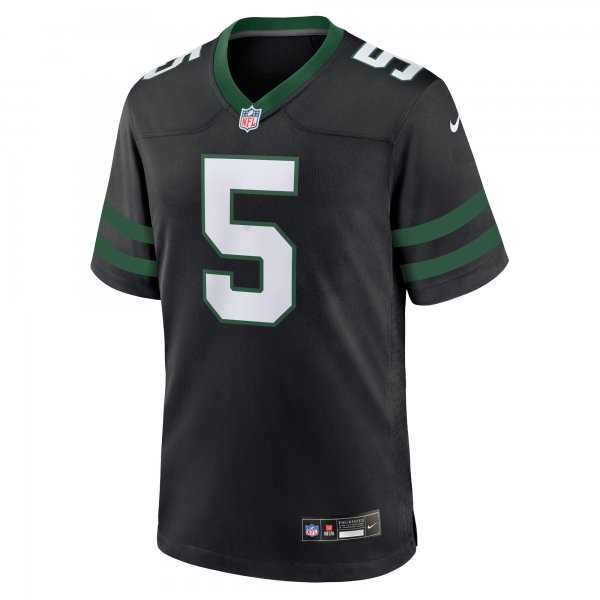 Men's New York Jets Garrett Wilson Nike Legacy Black Alternate Game Jersey