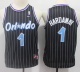 Nike Orlando Magic #1 Penny Hardaway Black Strip Throwback Youth NBA Jersey