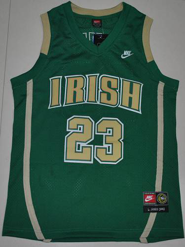 Men's Miami Heat #23 LeBron James Green Irish High School Stitched NBA Jersey