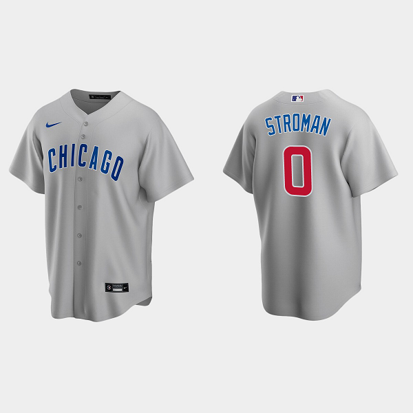 Men's Chicago Cubs #0 Marcus Stroman Gray Road MLB Jersey