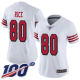 Women's San Francisco 49ers #80 Jerry Rice White RushStitched NFL Limited 100th Season Jersey