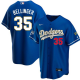 Men's Nike Los Angeles Dodgers #35 Bellinger Blue VII Gold Series MLB Cool Base Jersey