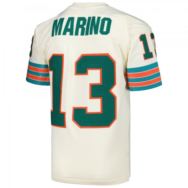 Men's Miami Dolphins Dan Marino Mitchell & Ness Cream Chainstitch Legacy Jersey