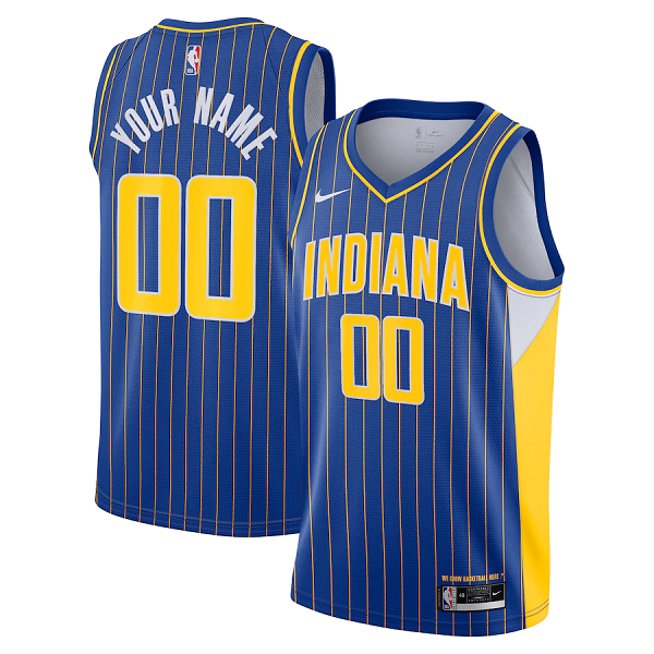 Men's Nike Indiana Pacers Blue 2021 Swingman Custom City Edition NBA Jersey