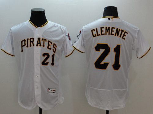 Pittsburgh Pirates #21 Roberto Clemente White Flexbase Collection Stitched MLB Jersey