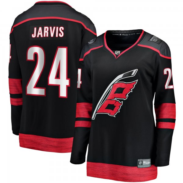 Women's Carolina Hurricanes Seth Jarvis Fanatics Black Home Breakaway Player Jersey