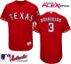 Men's Texas Rangers #3 Delino Deshields Alternate Majestic Red On-Field Flexbase MLB Jersey