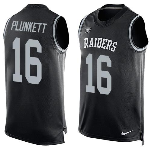 Nike Las Vegas Raiders #16 Jim Plunkett Black Team Color Men's Stitched NFL Limited Tank Top Jersey