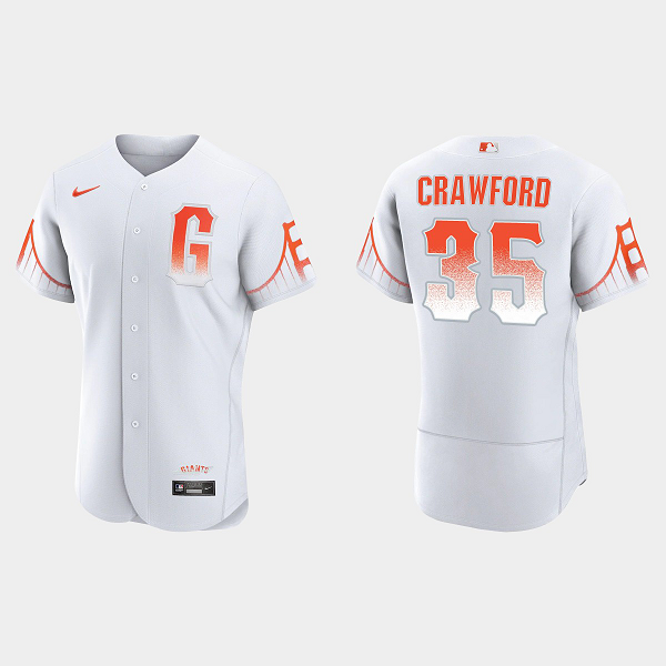 Men's San Francisco Giants #35 Brandon Crawford White 2021 City Connect Jersey