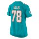 Women's Miami Dolphins Justin Ellis Nike  Aqua  Game Jersey