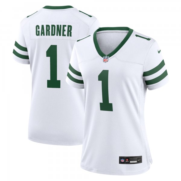 Women's New York Jets Ahmad Sauce Gardner Nike Legacy White Game Player Jersey